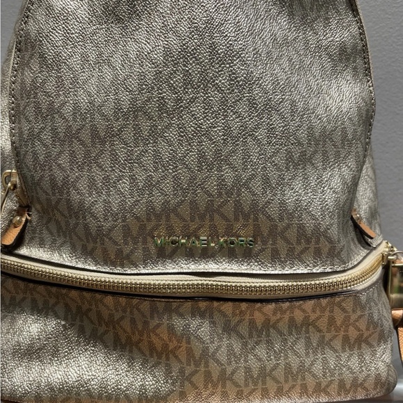 Michael Kors Silver and Tan Backpack - Picture 2 of 9